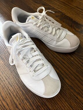adidas | Shoes | Adidas Womens White And Black Wedge Sneakers Size 6 |  Poshmark